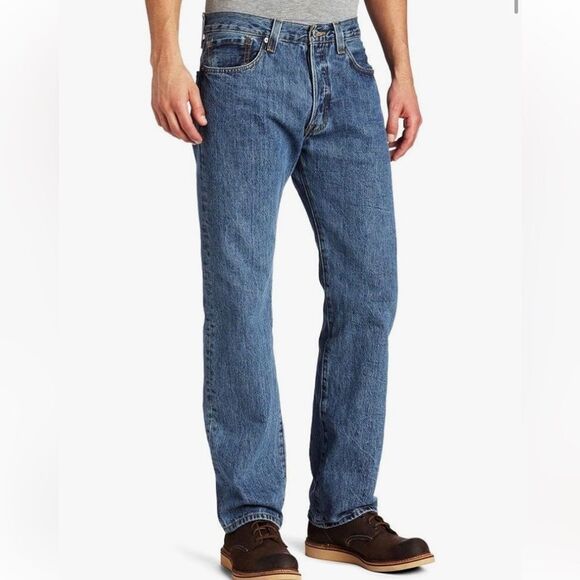 Levi’s 501 Original Fit Light Blue Stone Wash Jeans | Size 35 - Picture 1 of 9